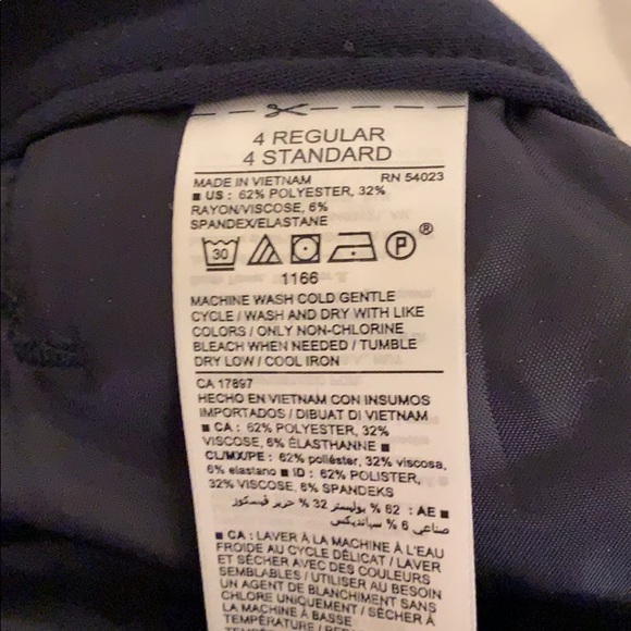 Harper Mid Rise Navy Pants - Picture 3 of 4